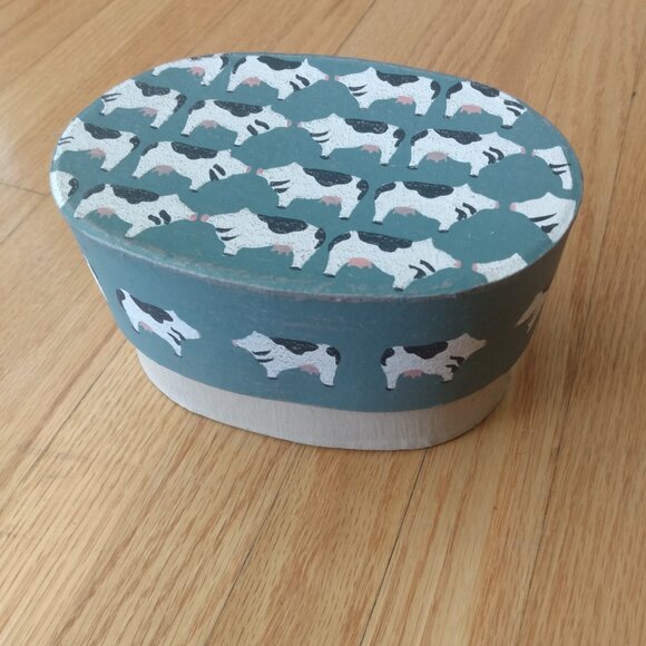 Vintage Nesting Shaker Boxes Hand Painted Cows Country Farmhouse Decor - Picture 3 of 12